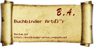 Buchbinder Artúr névjegykártya
